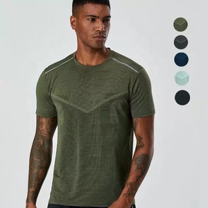 T-shirt de sport à manches courtes pour hommes, vêtements de course à séchage rapide, haut d'entraînement, vêtements de Fitness, vêtements décontractés - Product Image 3