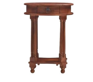 Wholesale Oval Solid Wood Side <b>Table</b> with Drawer | Antique Spindle <b>Leg</b> Wooden Telephone Stand - Product Image 6