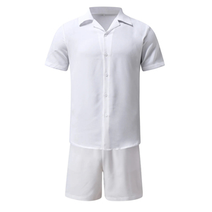Vêtements unisexes de luxe sur mesure de haute qualité, chemise et short, streetwear d'été, 2 pièces, t-shirts unis, 100% coton respirant - Product Image 3