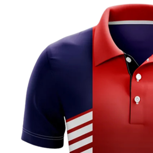 Men Navy Red Sublimation Cricket Jersey Short Sleeve Polo Sports Shirt Training Match Wear <b>Athletic</b> Team Uniform Apparel - Product Image 4