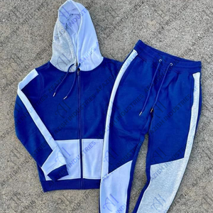 Survêtements personnalisés survêtement épais polaire 100% coton deux pièces sweats à capuche et pantalons de survêtement costume jogging wuit avec sérigraphie - Product Image 4