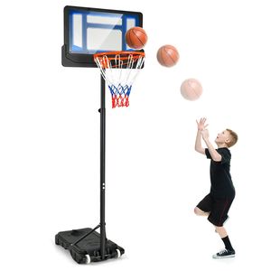 Canestro da Basket Portatile Regolabile in Altezza con Ruote, da 4,3 a 8,2 Piedi, Supporto Giocattolo per Uso Interno/Esterno - Product Image 4