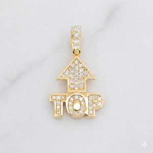 14K <b>Solid</b> <b>Gold</b> Trendy Fashion Necklaces for Kids Custom Iced Small Block Letter Name Symbol Natural Diamond Fine <b>Pendants</b> Charms - Product Image 1