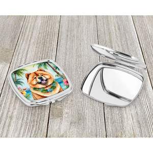Espejo de maquillaje de mano plegable compacto para mujeres y niñas Chow Luau regalo de viaje decorativo tamaño de bolsillo - Product Image 3