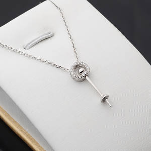 Pendentif en argent S925 en forme de petit arbre avec chaîne, ensemble de bijoux pour femmes, plateau vide en perles, accessoires de bricolage, produit semi-fini - Product Image 5