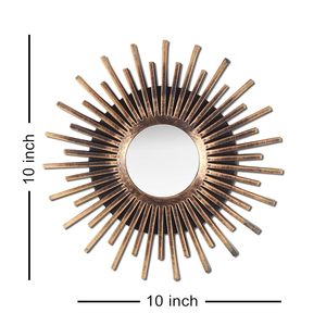 Vintage Sunburst <b>Round</b> Handmade 4mm Thick Decorative Metal <b>Wall</b> <b>Mirror</b> for Living Room Bedroom Entryway - Product Image 2