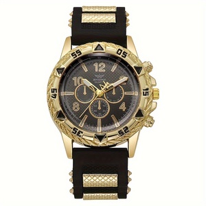 OEM Fashion Big Dial <b>Mens</b> Quartz <b>Watch</b>, Unique Silicone Gel Strap Sports Wristwatch NW1477 - Product Image 1