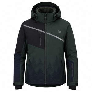 Men's Waterproof for Power Stretch Zipper Front <b>Ski</b> Jacket Hooded Color Blocked Synthetic 10000mm Breathable Wear - Product Image 1