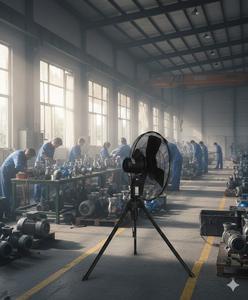 Ventilador Industrial de Pedestal Venz F2-20" Negro, Eficiente Energéticamente, para Industria, Exteriores, Oficina, Hotel y Hogar - Product Image 4