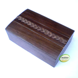 Handcrafted <b>Wooden</b> Decorative Storage <b>Box</b> with Brass Inlay | Vintage <b>Keepsake</b> Organizer for Collectibles Gifts Home Decor Holder - Product Image 3