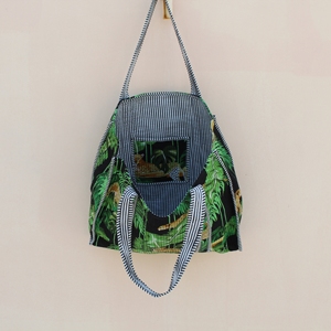 Reusable Animal Print Quilted Cotton <b>Medium</b> Tote <b>Bag</b> Long Handle Lightweight Daily Use Shopping <b>Bag</b> For Women - Product Image 5