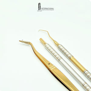 Juego de Exploradores Dentales de Acero Inoxidable Personalizado de 3 Piezas, Kit de Pinzas Reutilizables, Consumibles Dentales Manuales con Agarre Ergonómico - Product Image 2