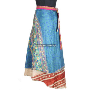 New Reversible Vintage Silk <b>Magic</b> 38inch Length Wrap Skirt Halter Tube Dress Reversible Wrap Skirt Vintage Sari <b>Beach</b> Dresses - Product Image 3