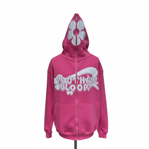 Sudadera con capucha de alta calidad, ligera, de color sólido, con logotipo personalizado, estilo streetwear, con cierre completo, para hombre. - Product Image 3