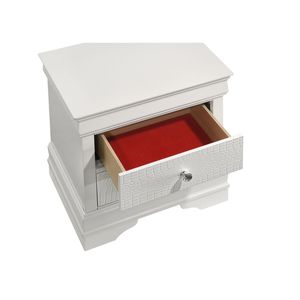 Table de chevet Blaze de style moderne à 2 tiroirs en bois fait main en blanc - Product Image 4