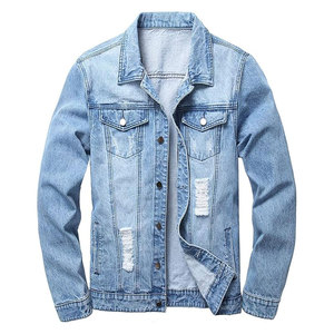 Coat Stylish Distressed Casual Streetwear Fashion Outerwear for <b>Men</b> <b>Mens</b> <b>Denim</b> <b>Jacket</b> Ripped Slim Fit Jean <b>Jacket</b> - Product Image 1