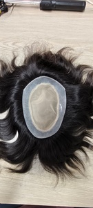 Prótesis Capilar de Cabello Humano Remy Indio con Ondas Naturales y Ondas Profundas, con Base de Encaje y PU, con Parte Central, para Hombres - Product Image 6