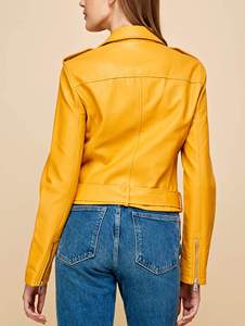 New High Quality Women's Thick Genuine Sheep Customized Biker Bomber <b>Jacket</b> Winter Autumn Stand Collar Dyed Silk Lining Quick - Product Image 3