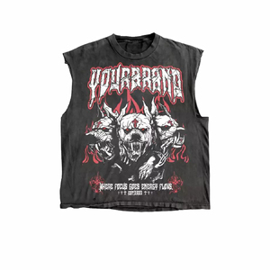Camiseta sin mangas personalizada de alta calidad, corte muscular, 100% algodón acanalado, para hombre, para gimnasio, entrenamiento, ropa de calle. - Product Image 4