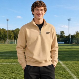 Sudadera Ligera con Cierre de Cremallera de un Cuarto para Hombre, con Logotipo Personalizado, Blanca, de Manga Larga, Ropa Deportiva Informal, Fabricante - Product Image 6