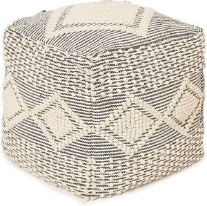 Poufottomon Banc et tabouret en bois bohème faits à la main, poufs élégants et confortables pour une utilisation en intérieur et en extérieur - Product Image 4