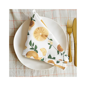 Serviette en coton authentique Jaipuri à imprimé floral jaune olive vert 45x45cm 200 GSM pour la décoration de table et les commandes en gros - Product Image 4