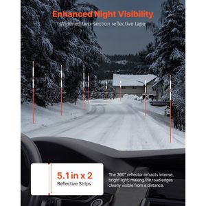 Set di 100 Segnali Riflettenti per Vialetti, 72 cm di Lunghezza, Diametro 5/16, Tessuto Riflettente, 12 Punte in Acciaio per Foratura, per Vialetti e Neve - Product Image 3