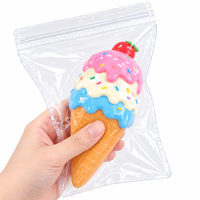 Sacs en PVC transparents personnalisés à fermeture auto-adhésive pour emballage de crème glacée, jouets sensoriels et squishies, pochettes de rangement réutilisables, fournisseur d'usine en gros
