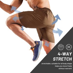 Shorts de course à séchage rapide pour hommes avec poche zippée, taille élastique, shorts de sport pour l'entraînement et les exercices - Product Image 4