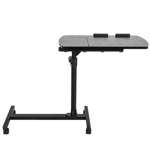 Scrivania per Computer Multifunzionale a Quattro Ruote con Superficie Piana Sollevabile, Colore Nero - Product Image 4