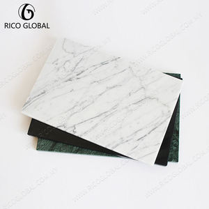 จานตกแต่งหินอ่อนสีเขียว RICO GLOBAL แบบมันเงา รูปทรงสี่เหลี่ยมผืนผ้า - Product Image 4