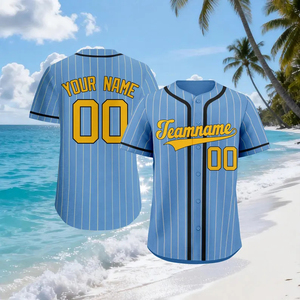 Camisetas de béisbol personalizadas con estampado 3D, talla grande, unisex, con rayas anchas, nombre personalizado, número, logotipo del equipo - Product Image 2