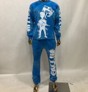 Conjunto de Sudadera con Capucha y Pantalones Deportivos para Hombre con Bordado de Parches, Estilo Urbano, Pantalones Acampanados, Unisex - Product Image 6