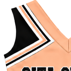 Haut d'uniforme de cheerleading Peach sans manches, col en V, pour femmes et filles, idéal pour les performances, les équipes sportives, les concours de danse et le sport - Product Image 4