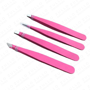 4PCS Professional Stainless Steel Eyebrow Tweezers Set Custom Color OEM Slant <b>Pointed</b> Tip Precision Beauty Grooming <b>Tools</b> - Product Image 5