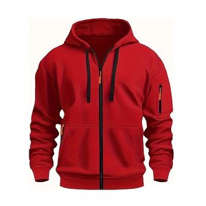 Sudadera Informal de Invierno con Bolsillos para Hombre, Mezcla de Algodón, Estilo Básico Esencial, Corte Regular, Máxima Comodidad y Estilo - Product Image 1
