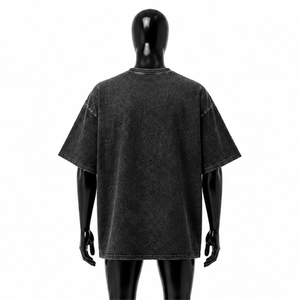 Vintage Acid Wash Oversized T Shirt Streetwear Men Graphic Print Heavy Cotton Drop Shoulder Unisex Custom Logo 2026 Fashion <b>Tee</b> - Product Image 3
