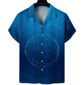 T-shirt pour homme, imprimé numérique, col cubain, mode personnalisée, haute qualité, vintage, manches courtes - Product Image 3