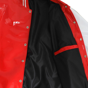 Veste universitaire pour homme en cuir PVC respirant, nouvelle mode, haute qualité - Veste d'hiver imperméable style Letterman surdimensionnée à boutons - Product Image 5