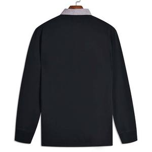 เสื้อรักบี้แขนยาวสั่งทำโลโก้ของคุณเอง ผ้าฝ้าย 100% ลายเรียบ แห้งเร็ว ใส่ได้ทั้งชายและหญิง เสื้อโปโลรักบี้ - Product Image 2