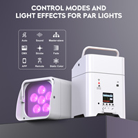 U`King 6X18W LED 6 en 1 RGBWA UV Par Light con Control Remoto, Batería Recargable, DMX Inalámbrico, Luz de Escenario