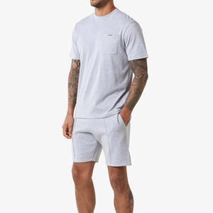 Ensemble de shorts en tissu éponge 100% coton pour homme, style hip-hop, nouveau design, impression par sublimation, couleur unie, séchage rapide, vêtements d'été - Product Image 1