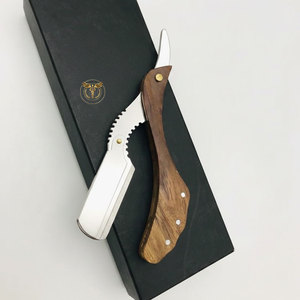 QORVEX INSTRUMENTS Rasoir droit à lame unique avec manche en bois haut de gamme et logo personnalisé, en acier inoxydable, pour barbier, OEM ODM - Product Image 5