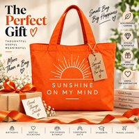 AMANI Sunshine on My Mind Sac fourre-tout en toile orange avec imprimé minimaliste pour le shopping estival, Bengale occidental