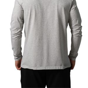 T-shirt de performance à manches longues gris chiné pour homme, en coton premium, col rond, pour l'entraînement sportif, le fitness et les tenues décontractées - Product Image 4