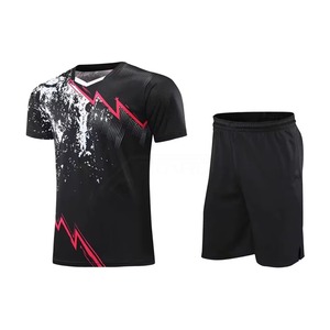 Ensemble uniforme de tennis personnalisé pour hommes, vente en gros, maillot et short de badminton imprimés par sublimation, tenue de sport à séchage rapide, OEM - Product Image 3