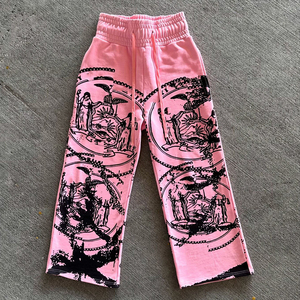 Pantalones Anchos de Cintura Alta con Estampado Personalizado Glory, 100% Algodón, Calidad Premium, Joggers para Ropa Casual, Venta al Por Mayor OEM - Product Image 3