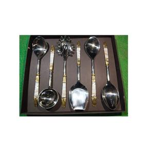 Juego de utensilios de cocina de acero inoxidable de 5 piezas en oro rosa al por mayor con mangos anudados, cucharas para servir, servidor de pasta, apto para lavavajillas. - Product Image 6