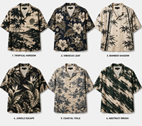 Kemeja Pria Premium Bermotif Seluruh Badan dengan Kerah Camp 100% Katun, Ukuran Oversize, Gaya Hawaii untuk Liburan dan Streetwear, Kemeja Kancing Depan