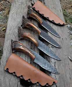 มีดล่าสัตว์ทำมือจากเหล็กกล้าคาร์บอนสูง ด้ามเขาสัตว์ แบบเต็มด้าม ผลิตโดยโรงงาน OEM ขายส่งโดยตรง เหมาะสำหรับกิจกรรมกลางแจ้ง ตั้งแคมป์ ของขวัญที่ดีที่สุด - Product Image 5